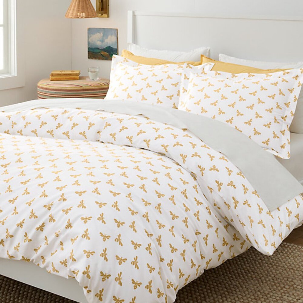 Garnet Hill Mini-Print Cotton Percale King Size